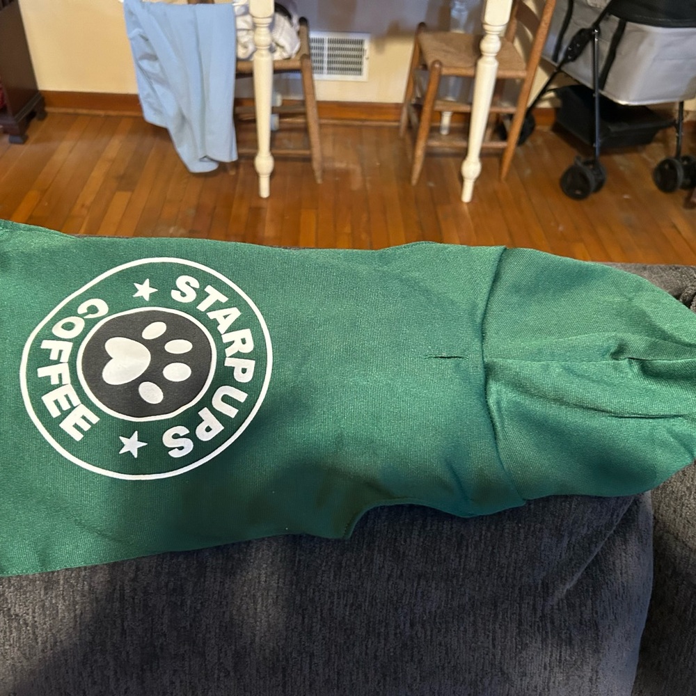 Green Dog Hoodie with Coffee Logo